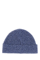 Melange blue wool beanie hat -  | Wise