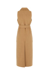 Beige camel sleeveless coat -  | Wise