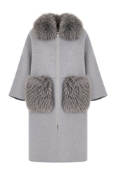 Cappotto Ava Adore in Lana Grigia con Pelliccia -  | Wise