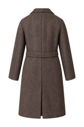 Cappotto Tagliatore in Tweed Spigato Marrone -  | Wise
