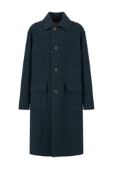 Bottle green wool coat -  | Wise