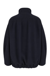 Navy blue wool blend coat -  | Wise