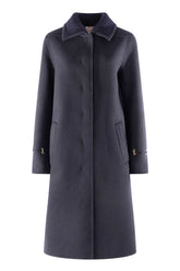 Cappotto in misto lana blu navy -  | Wise