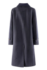Cappotto in misto lana blu navy -  | Wise