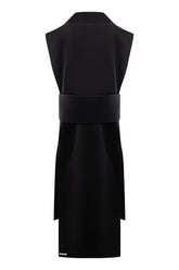 Cappotto smanicato nero in lana e cashmere -  | Wise