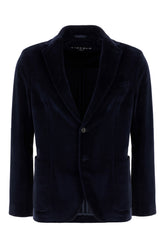 Midnight blue velvet blazer -  | Wise