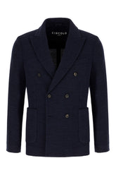 Midnight blue wool blend blazer -  | Wise