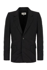 Black polyester blend blazer -  | Wise