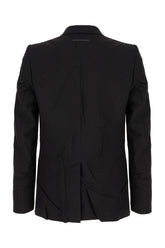 Black polyester blend blazer -  | Wise