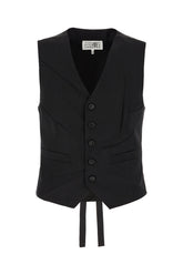 Black polyester blend vest -  | Wise