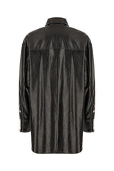 Black leather oversized shirt -  | Wise