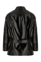 Black synthetic leather jacket -  | Wise