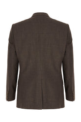 Chocolate wool blend blazer -  | Wise