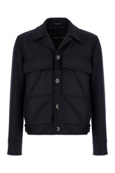 Midnight blue wool blend jacket -  | Wise