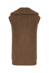 Brown alpaca blend sleeveless coat -  | Wise