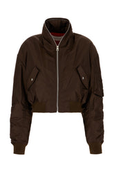 Chocolate nylon padded bomber jacket -  | Wise