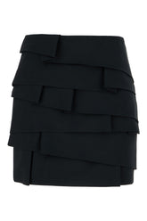 Black acetate blend mini skirt -  | Wise