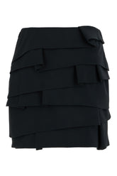 Black acetate blend mini skirt -  | Wise