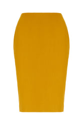 Ochre stretch viscose blend skirt -  | Wise