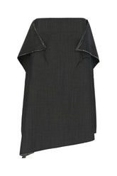 Charcoal wool blend skirt -  | Wise