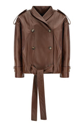 Giacca in pelle marrone -  | Wise