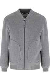 Giubbino grigio scuro in lana e cashmere -  | Wise