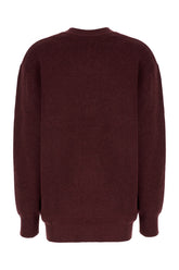Plum stretch cotton blend cardigan -  | Wise