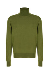 Olive green wool blend sweater -  | Wise