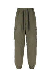 Military green stretch polyester cargo pants -  | Wise