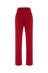 Red stretch wool blend pants -  | Wise