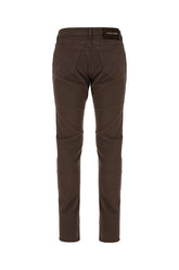 Chocolate stretch cotton blend pants -  | Wise