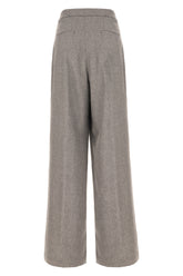Melange grey stretch wool blend pant -  | Wise