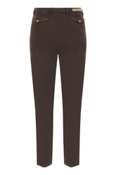 Pantaloni in misto cotone stretch cioccolato -  | Wise
