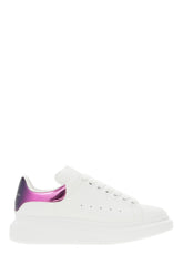 White leather sneakers with oleographic PVC heel -  | Wise