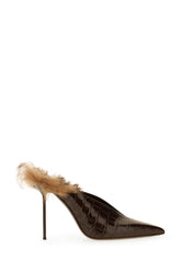 Scarpa con tacco Lidia in pelle e shearling -  | Wise