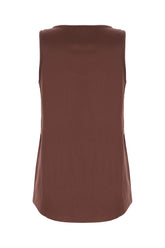 Chocolate stretch silk top -  | Wise