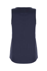 Navy blue stretch silk top -  | Wise
