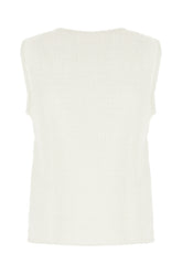 White polyester blend sleeveless sweater -  | Wise