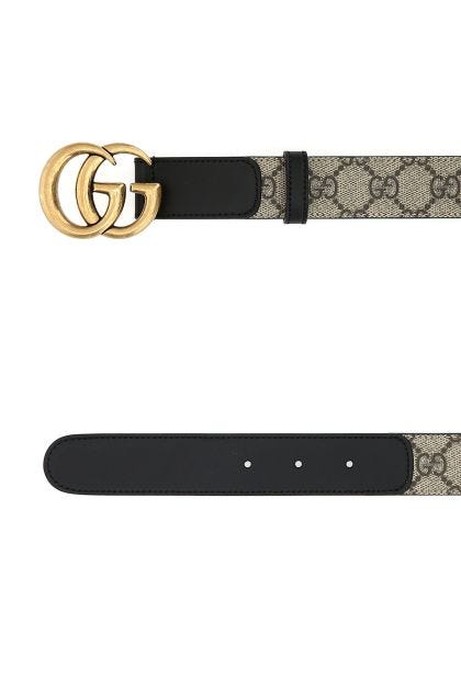 GG Supreme fabric and leather belt