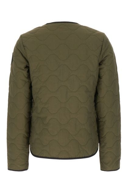 Military green cotton blend Annex reversible padded jacket