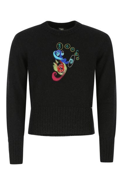Black mohair blend sweater