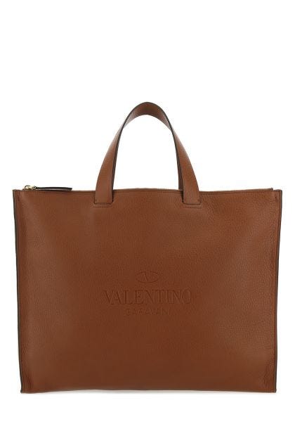 Brown leather Identity shopping bag 