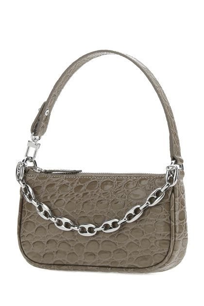 Dove grey leather mini Rachel handbag