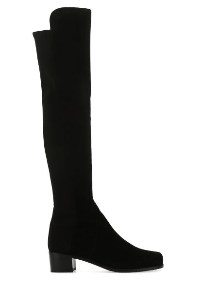 Black suede and stretch fabric Reserve boots