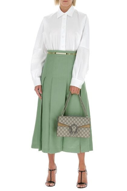 Light green viscose blend skirt 