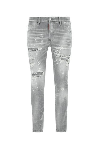 Light grey stretch denim Skater jeans