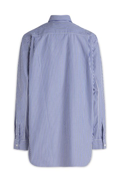 Oversized t-shirt in white and blue cotton