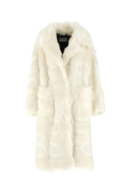 Ivory eco fur coat