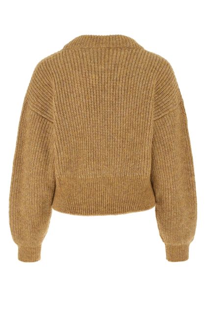 Melange beige nylon blend sweater