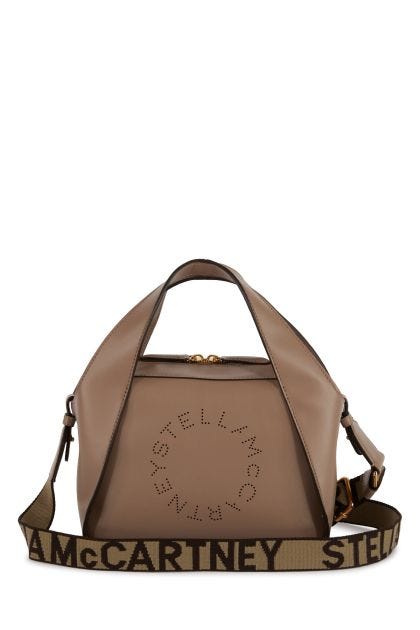 Taupe alter nappa leather Stella Logo crossbody bag
